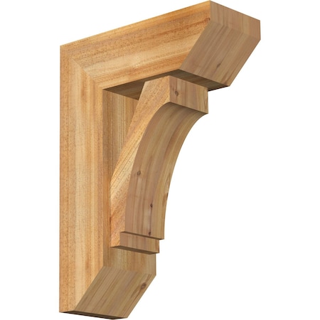 Ekena Millwork Imperial Slat Rough Sawn Bracket w/ Offset Brace, Western Red Cedar, 8"W x 20"D x 28"H BKT0806X20X28IMP06RWR